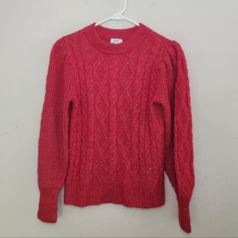 Women's Crown & Ivy Red C ableknit Sweater Petite Small